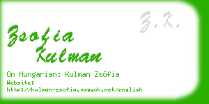 zsofia kulman business card